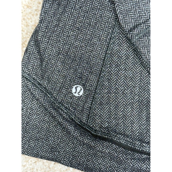 Lululemon Define Mock Neck Half Zip Herringbone Gray Thumbhole Jacket Size 4 - Picture 1 of 6